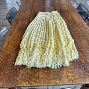 Jil Sander Fringe Crochet-Knit Long Skirt